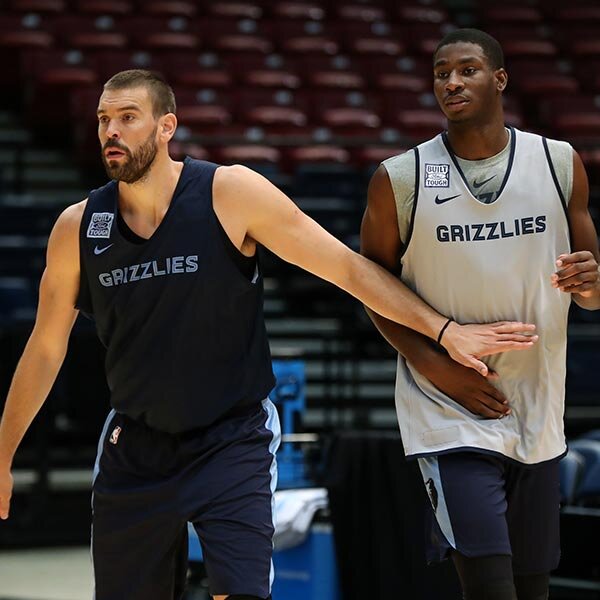 Jaren Jackson Jr. and Marc Gasol