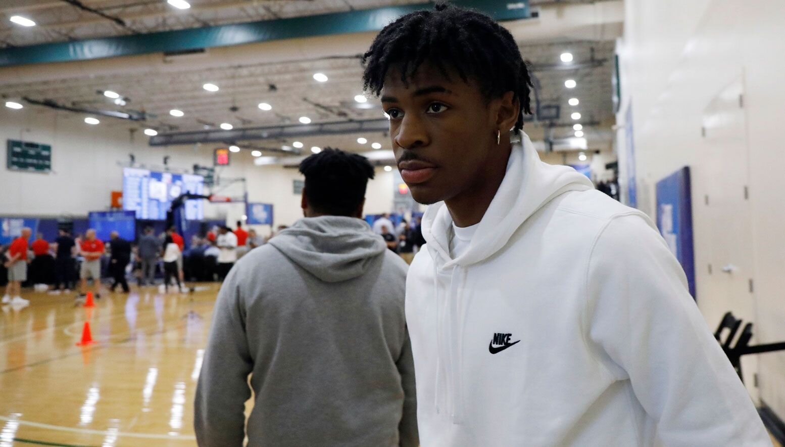 Ja Morant arriving at draft combine