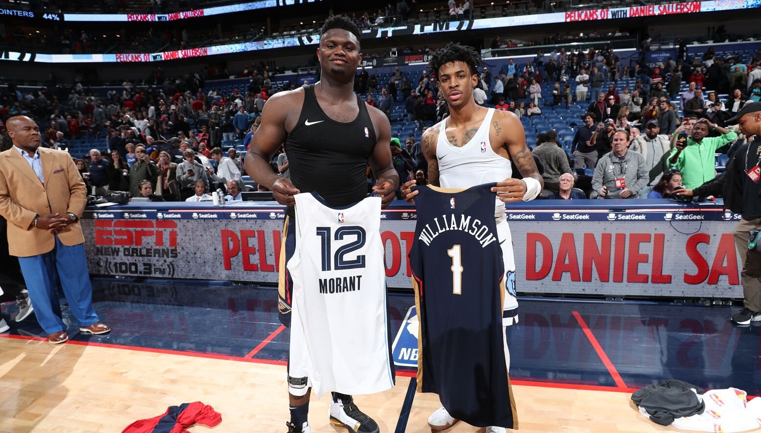 Ja Morant and Zion Williamson jersey exchange