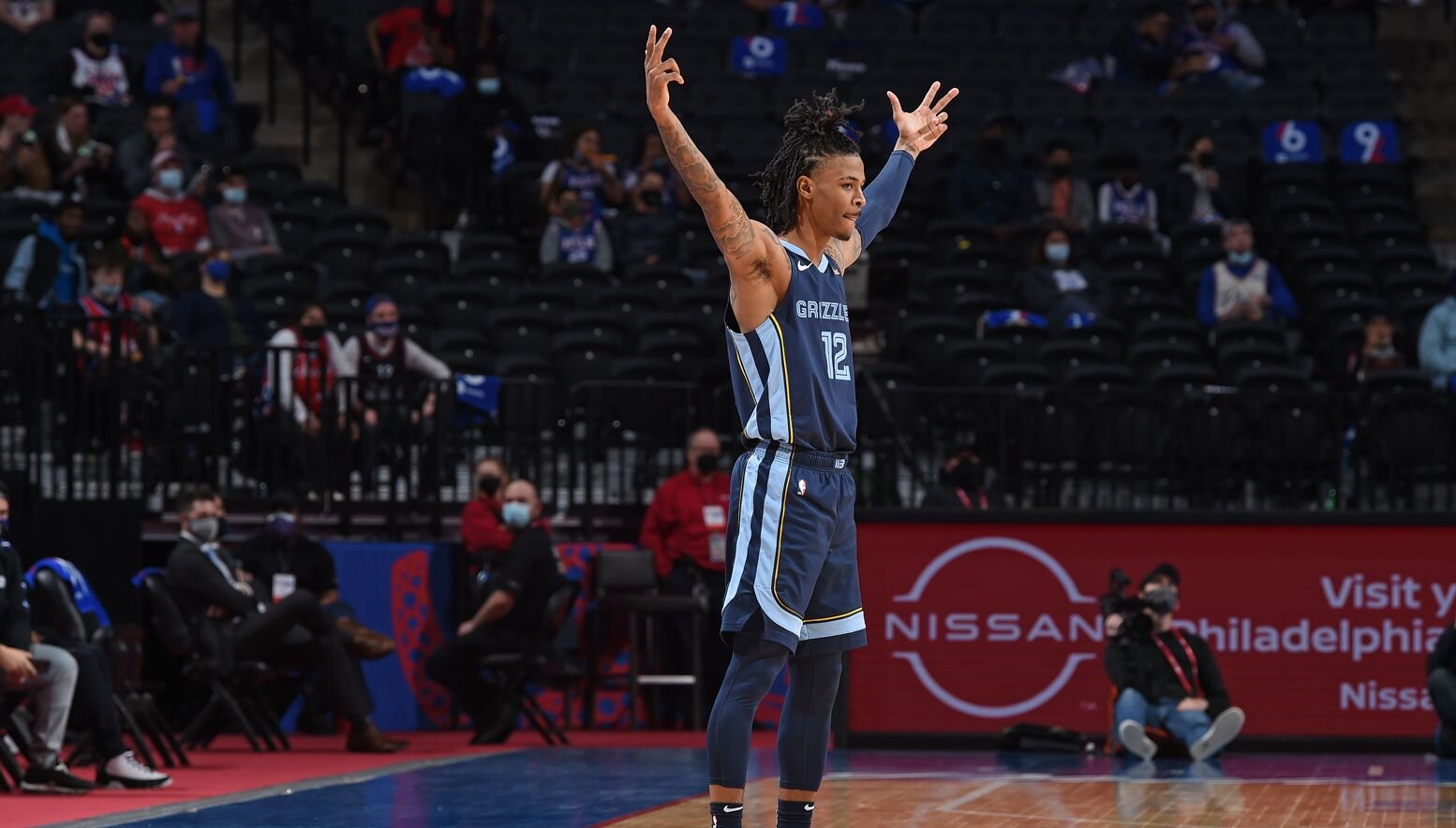 Ja Morant posing during a game