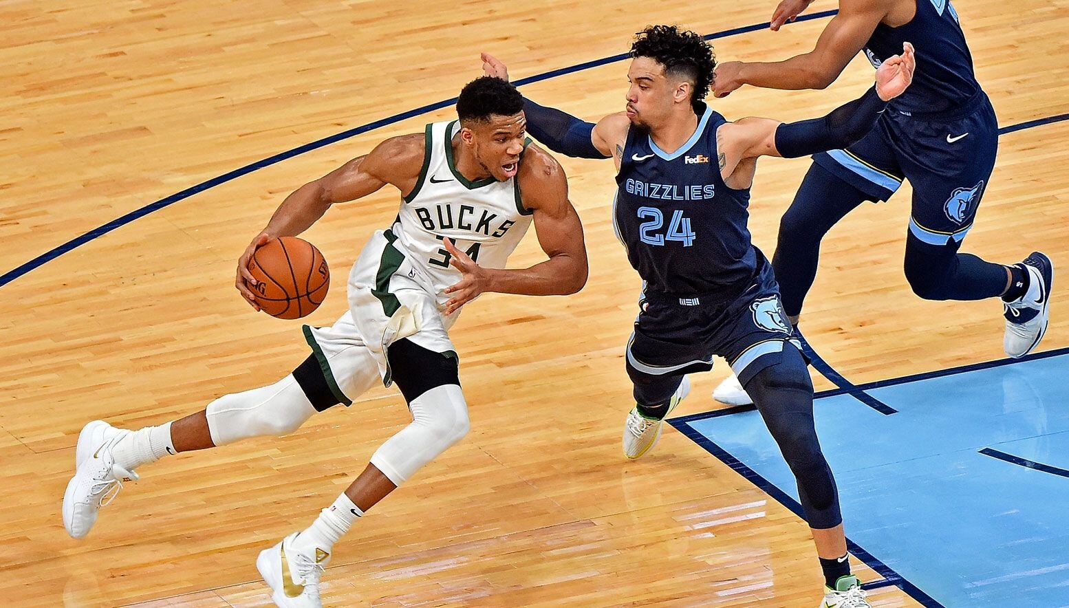 Dillon Brooks and Giannis Antetokounmpo