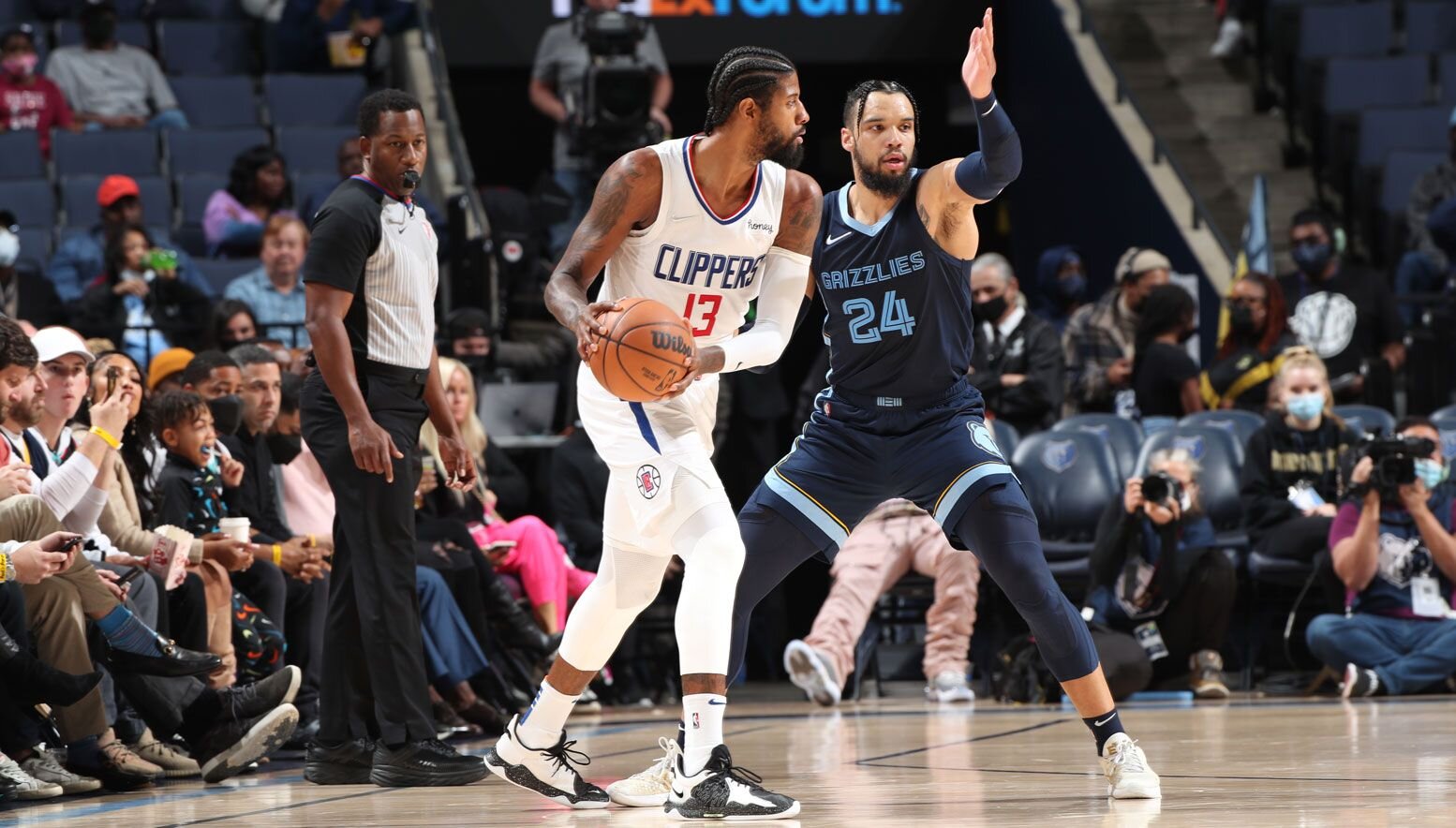 Dillon Brooks guarding Paul George