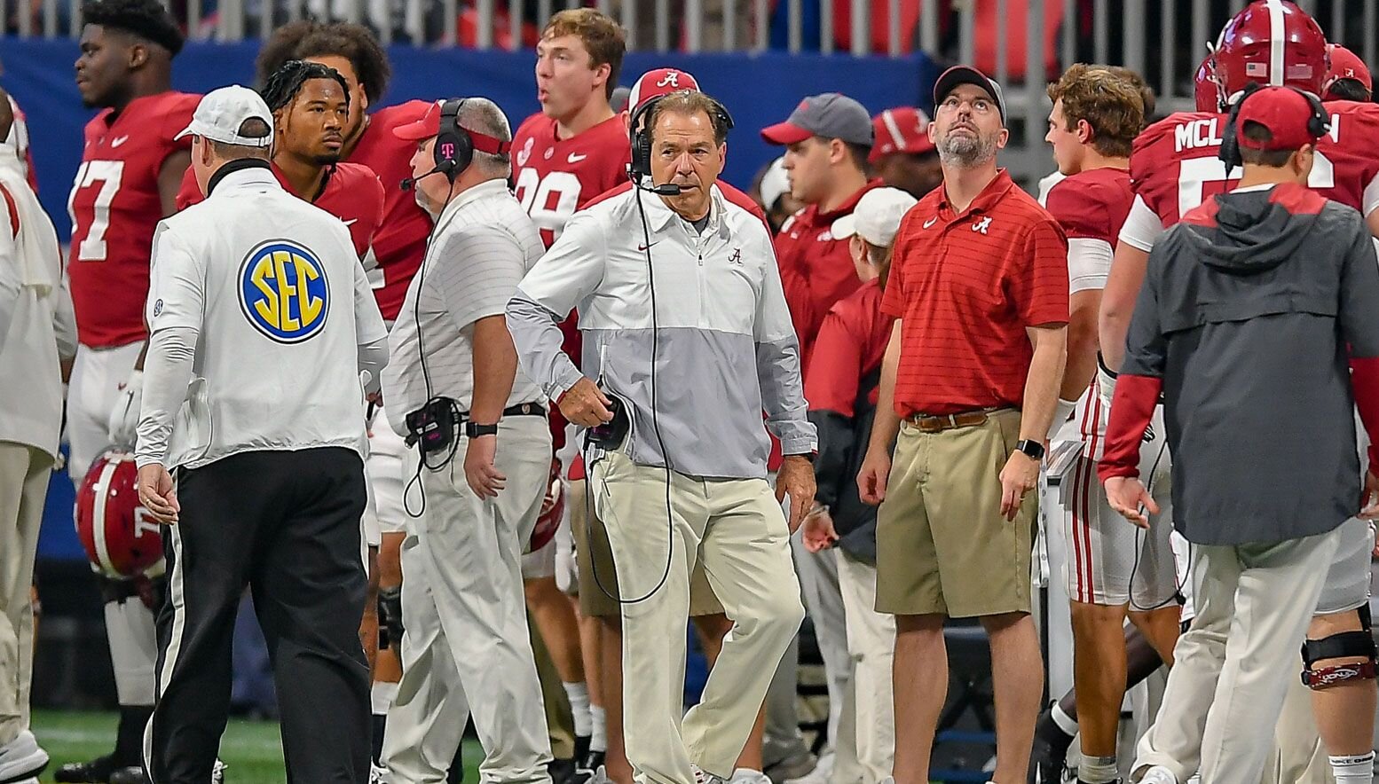 Nick Saban on the sideline