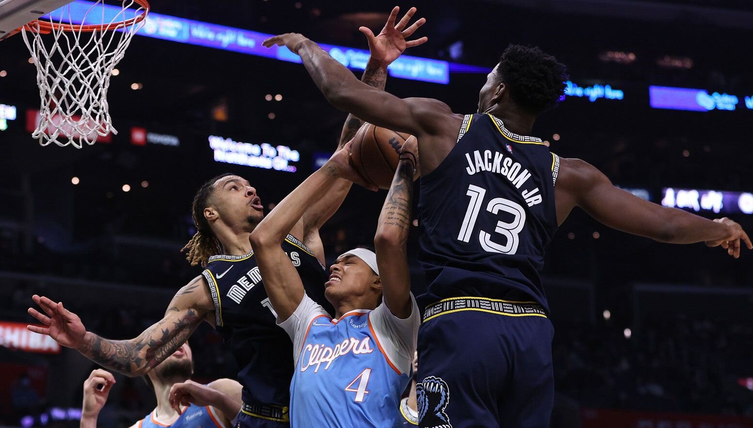 Jaren Jackson Jr. blocking shot