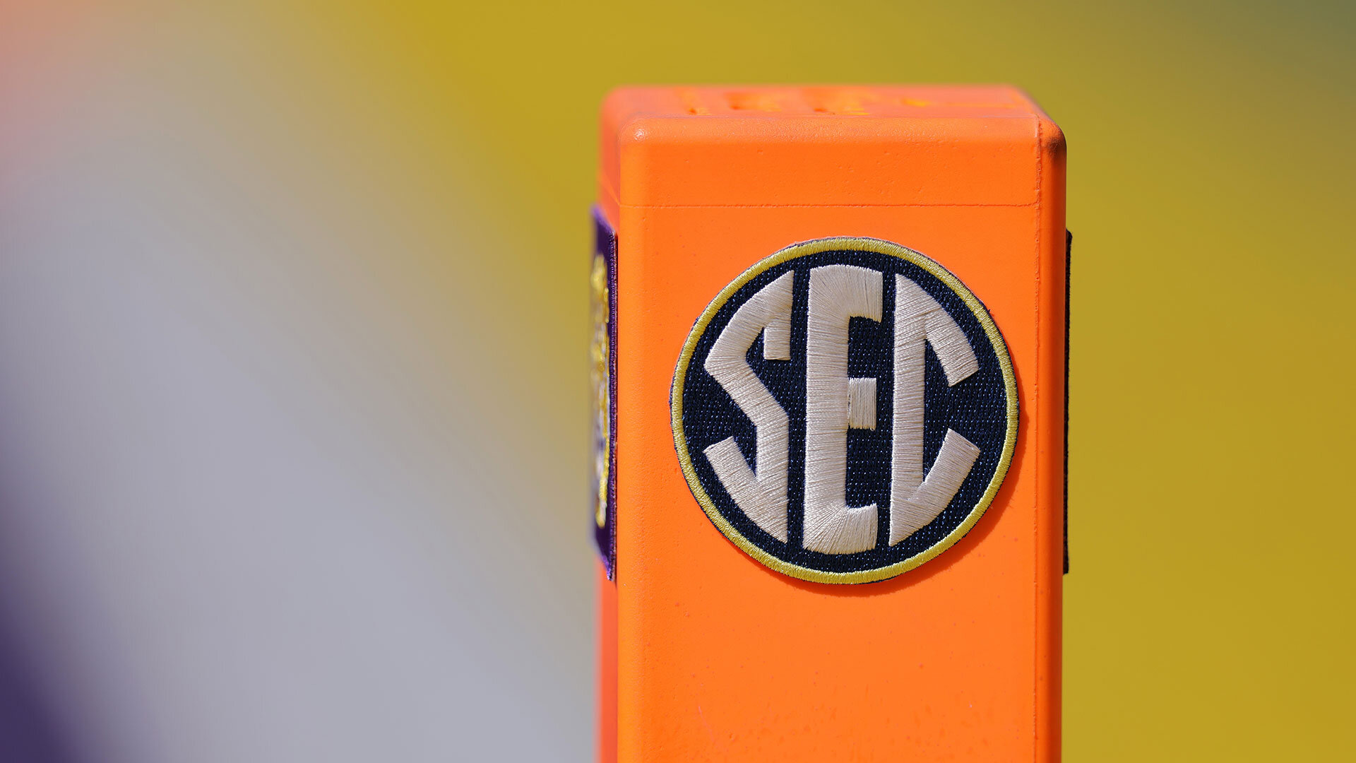 BATON ROUGE, LOUISIANA - OCTOBER 08: The SEC logo is pictured during a game between the LSU Tigers and the Tennessee Volunteers at Tiger Stadium on October 08, 2022 in Baton Rouge, Louisiana. Photo by Jonathan Bachman/Getty Images