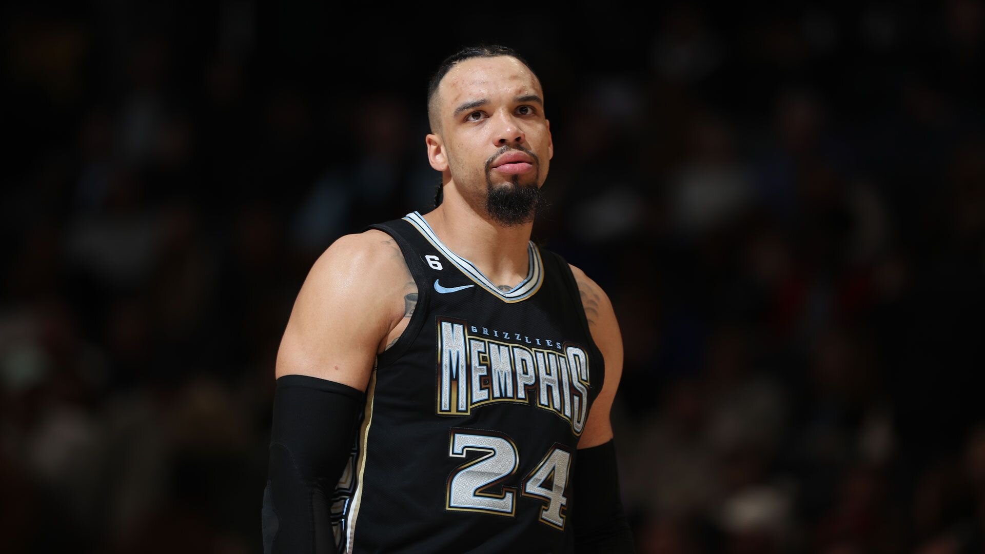 MEMPHIS, TN - DECEMBER 27: Dillon Brooks #24 of the Memphis Grizzlies looks on during the game against the Phoenix Suns on December 27, 2022 at FedExForum in Memphis, Tennessee