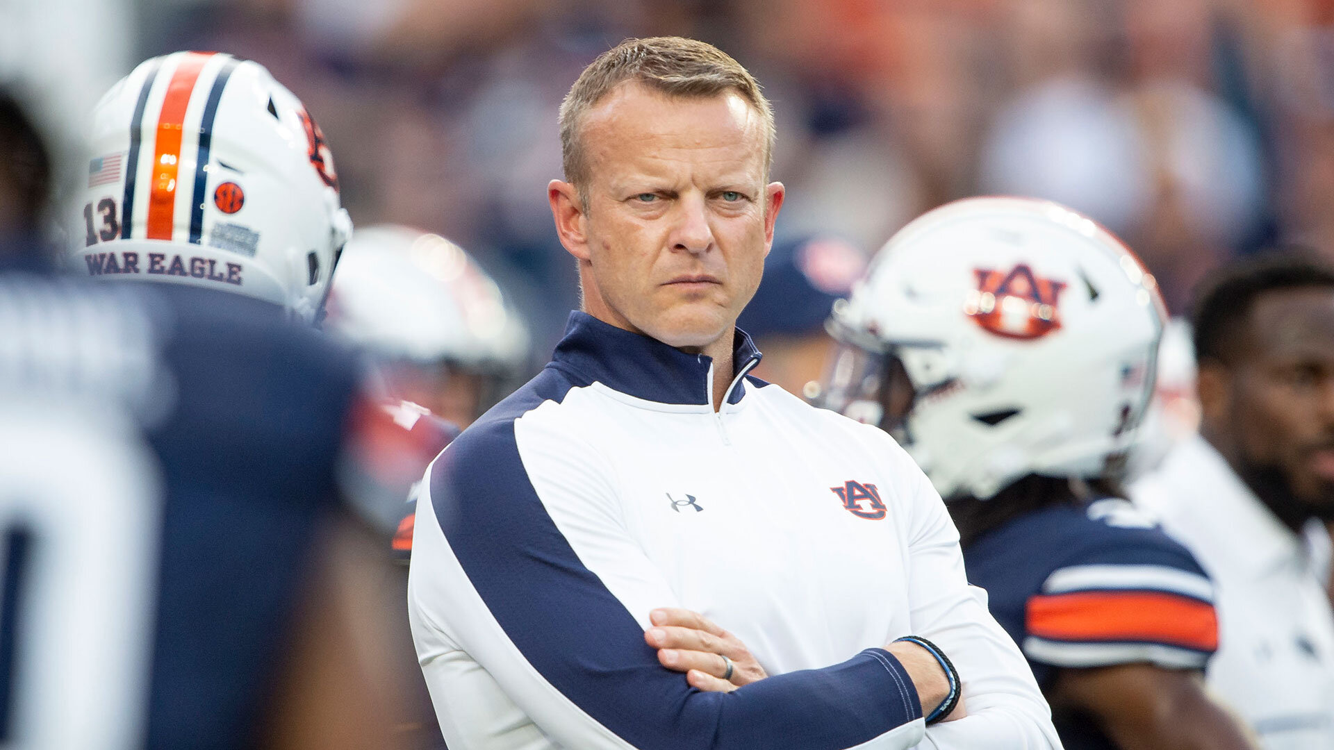 Head coach Bryan Harsin of the Auburn Tigers prior to their game against the San Jose State Spartans