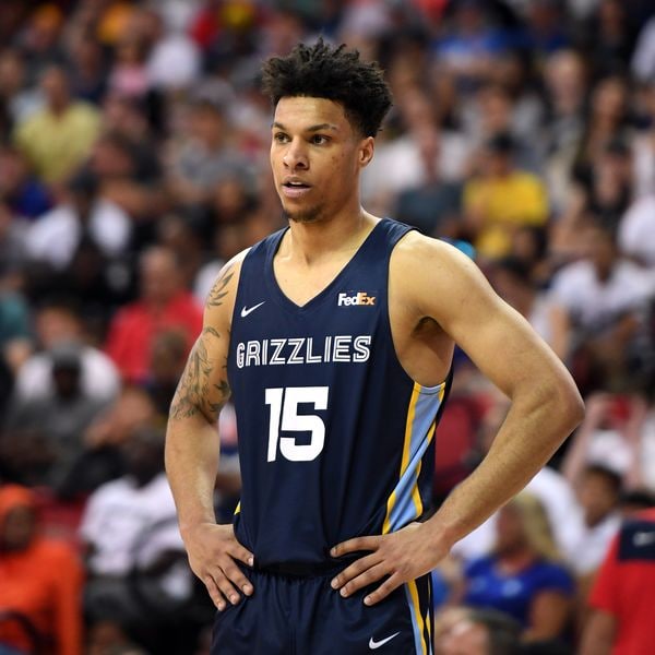 LAS VEGAS, NEVADA - JULY 14: Brandon Clarke #15 of the Memphis Grizzlies stands on the court during a semifinal game of the 2019 NBA Summer League against the New Orleans Pelicans at the Thomas & Mack Center on July 14, 2019 in Las Vegas, Nevada. The Grizzlies defeated the Pelicans 88-86 in overtime.