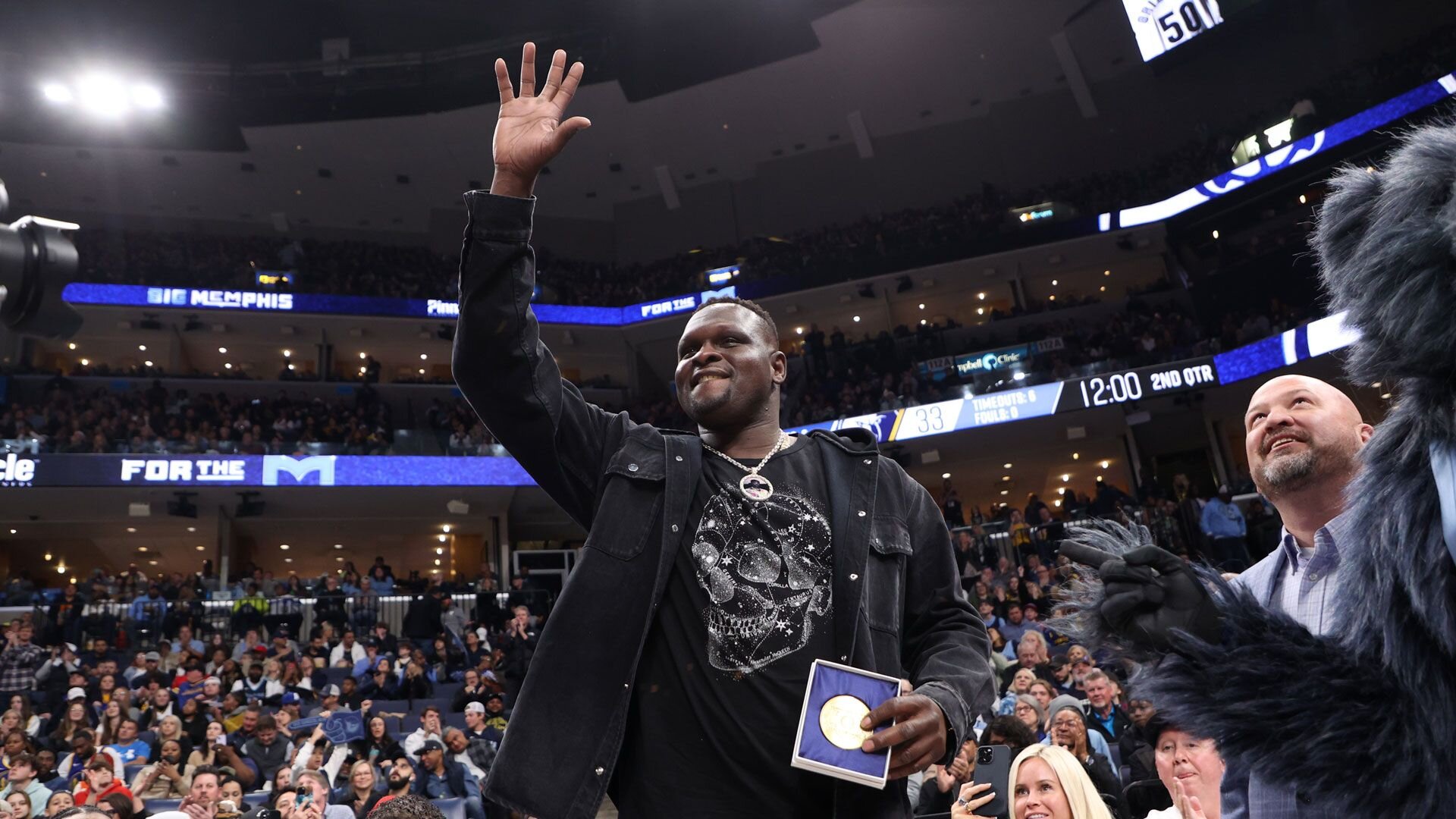 MEMPHIS, TN - MARCH 18: Zach Randolph is honored at the game between the Golden State Warriors and Memphis Grizzlies on March 18, 2023 at FedExForum in Memphis, Tennessee.