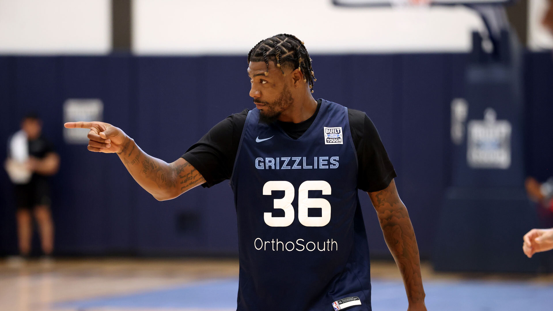 MEMPHIS, TN - OCTOBER 3: Marcus Smart #36 of the Memphis Grizzlies during a team practice on October 3, 2023 at FedExForum in Memphis, Tennessee.