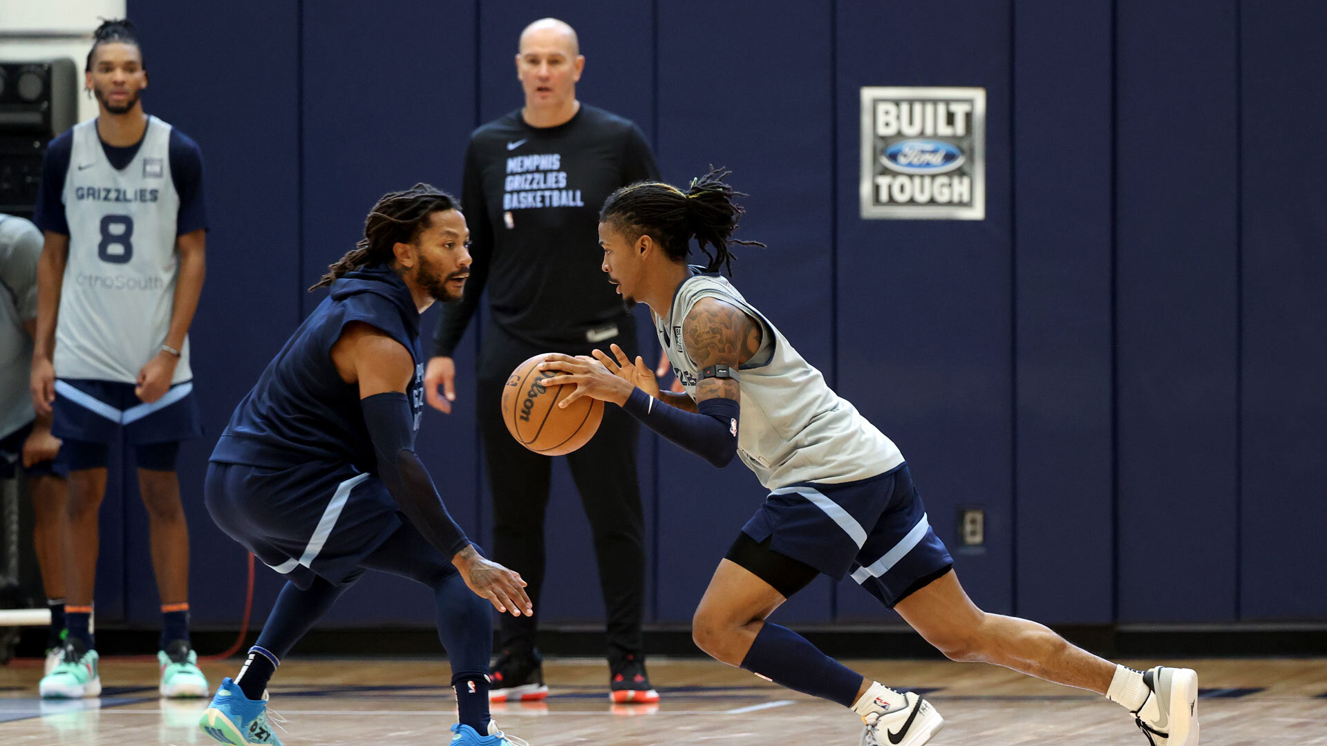 MEMPHIS, TN - OCTOBER 3: Ja Morant #12 of the Memphis Grizzlies during a team practice on October 3, 2023 at FedExForum in Memphis, Tennessee.