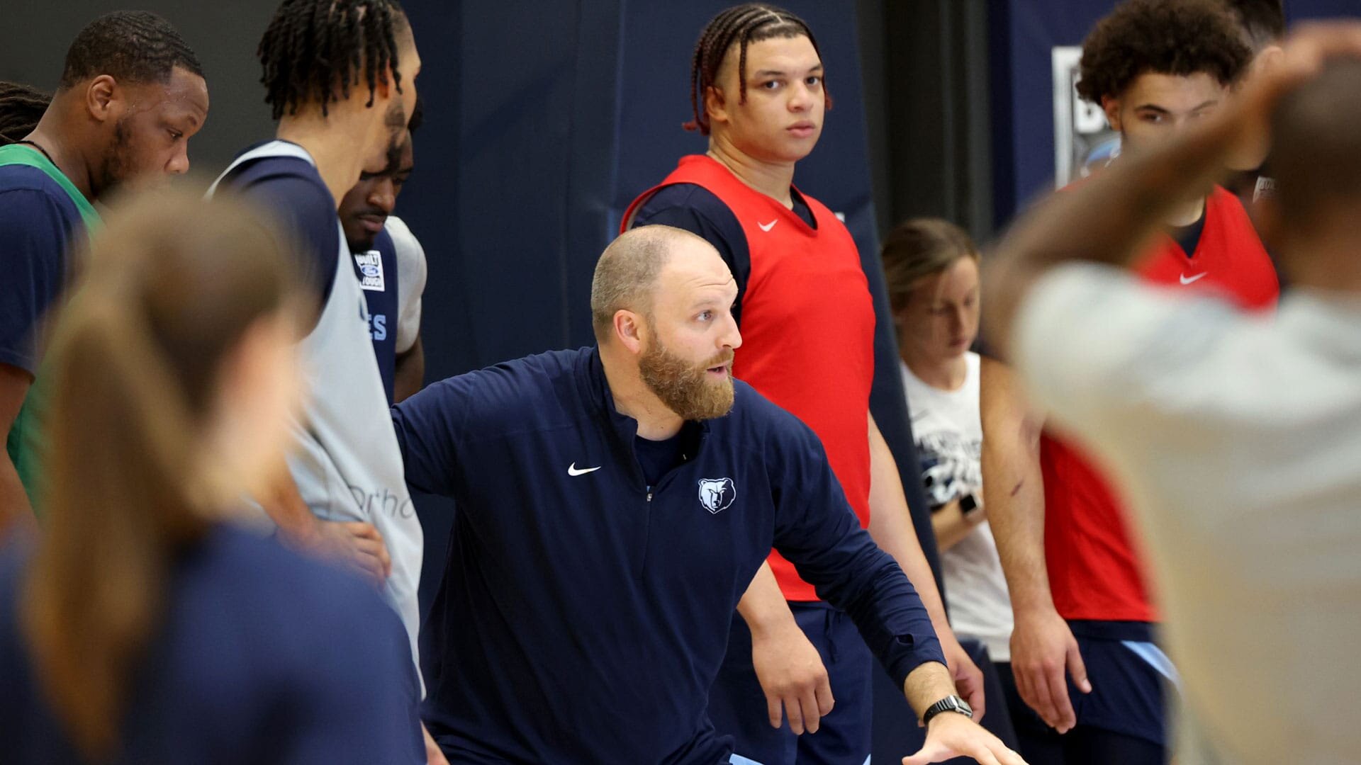 MEMPHIS, TN - OCTOBER 3: Head Coach Taylor Jenkins of the Memphis Grizzlies during a team practice on October 3, 2023 at FedExForum in Memphis, Tennessee.