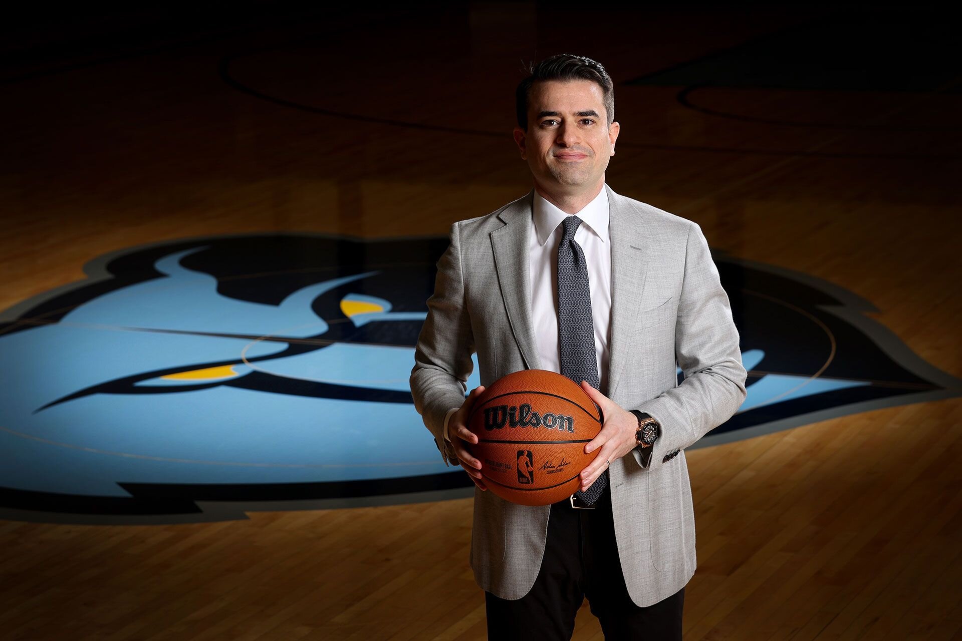 MEMPHIS, TN - SEPTEMBER 17: Zach Kleiman of the Memphis Grizzlies poses for a portrait on September 17, 2022 at FedExForum practice facility in Memphis, Tennessee.