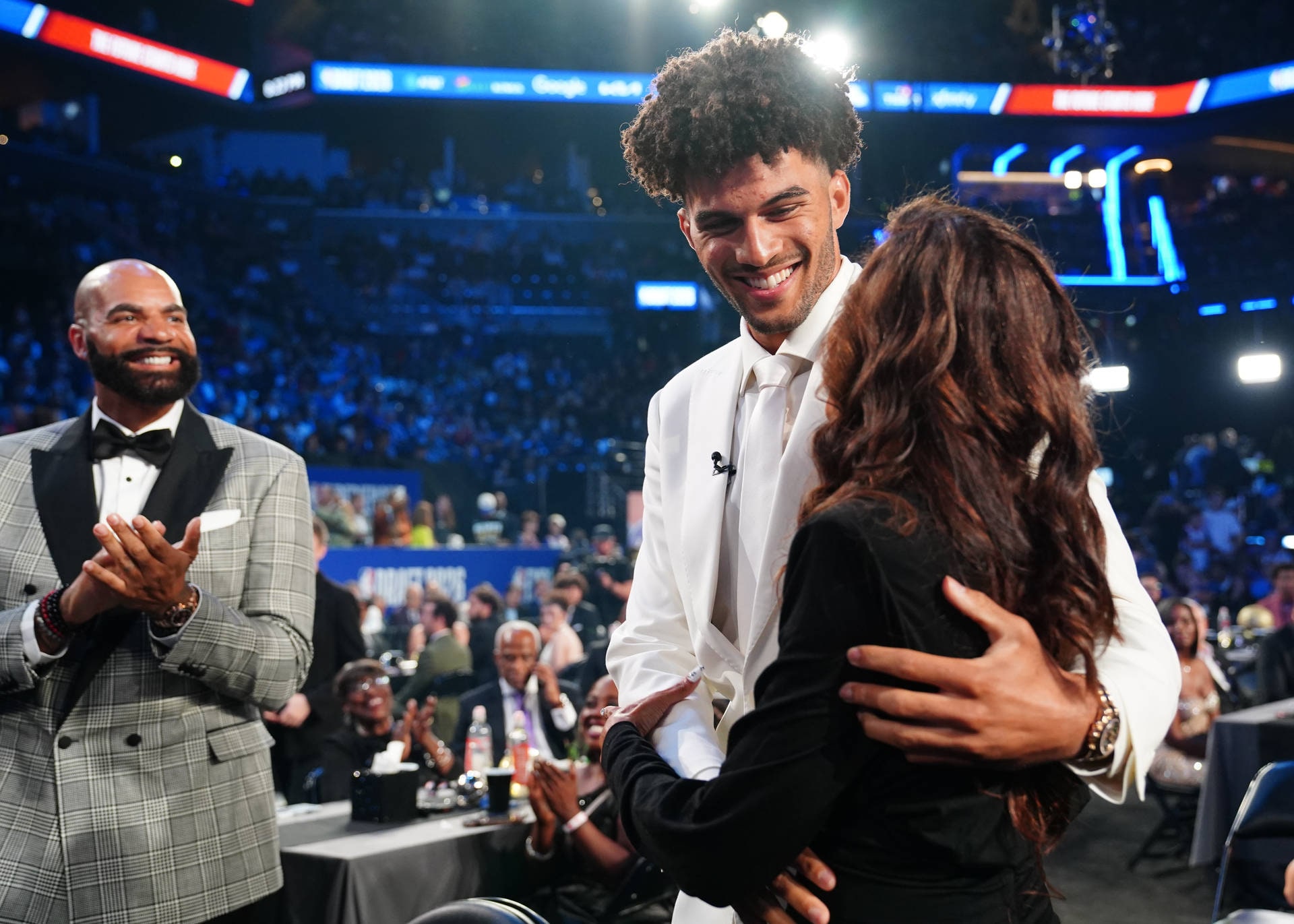 BROOKLYN, NY - JUNE 23: Cameron Boozer smiles after being drafted number three overall by the Memphis Grizzlies during the 2026 NBA Draft - Round One on June 23, 2026 at Barclays Center in Brooklyn, New York.