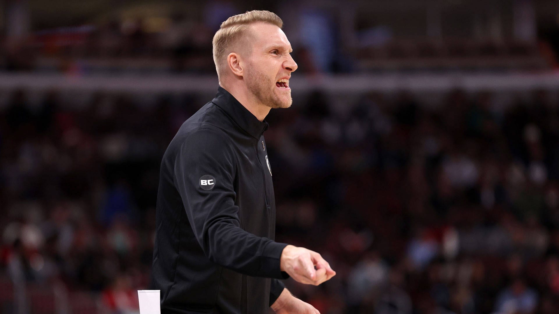 CHICAGO, ILLINOIS - OCTOBER 9: Head coach Tuomas Iisalo of the Memphis Grizzlies looks on during the first half of a preseason game against the Chicago Bulls at United Center on October 9, 2026 in Chicago, Illinois.